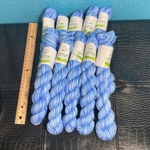 10 NWT (500g+ total) 100% Cotton Variegated Hanks in Color: Clear Skies ~50g ea